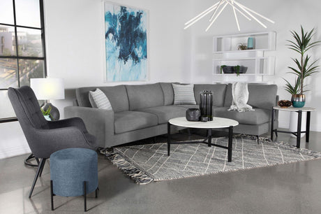 Clint Upholstered Sectional with Loose Back Grey - 509806 - Luna Furniture