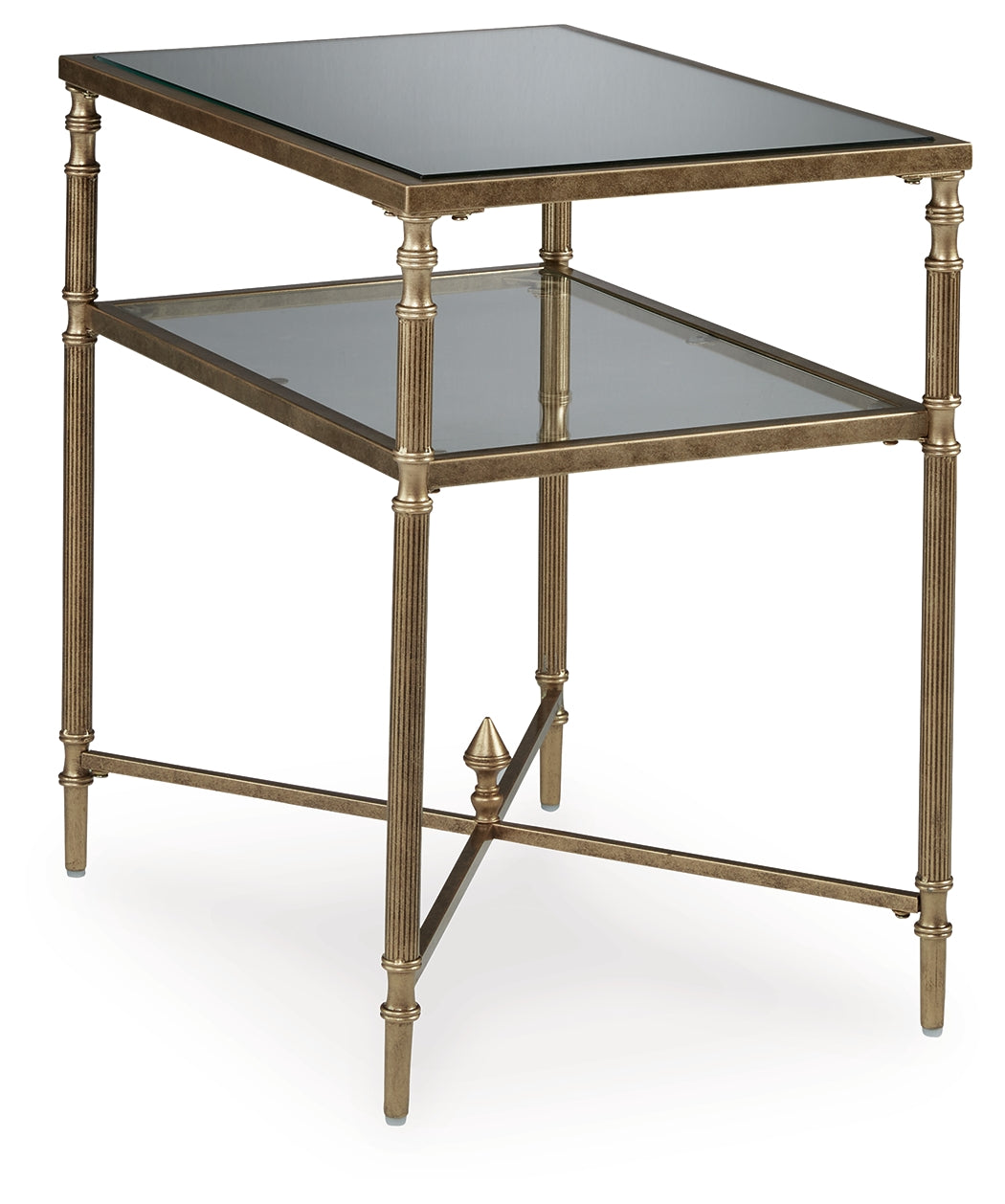 Cloverty Aged Gold Finish End Table - T440-3 - Luna Furniture