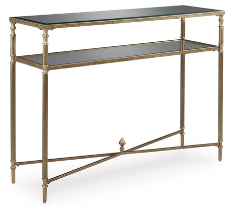 Cloverty Aged Gold Finish Sofa Table - T440-4 - Luna Furniture