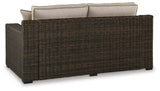 Coastline Bay Brown Outdoor Loveseat with Cushion - P784-835 - Luna Furniture