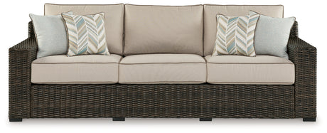 Coastline Bay Brown Outdoor Sofa with Cushion - P784-838 - Luna Furniture