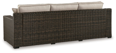 Coastline Bay Brown Outdoor Sofa with Cushion from Ashley - Luna Furniture