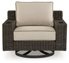 Coastline Bay Brown Outdoor Swivel Lounge with Cushion - P784-821 - Luna Furniture