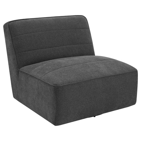 Cobie Upholstered Swivel Armless Chair Dark Charcoal - 905713 - Luna Furniture