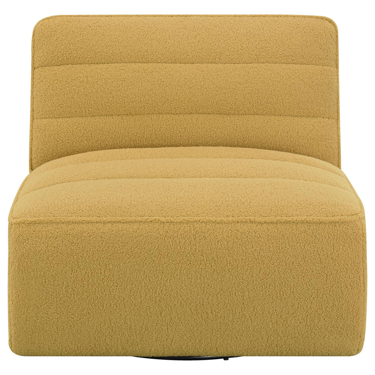 Cobie Upholstered Swivel Armless Chair Mustard - 905724 - Luna Furniture