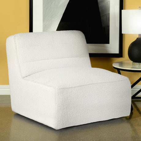 Cobie Upholstered Swivel Armless Chair Natural - 905723 - Luna Furniture
