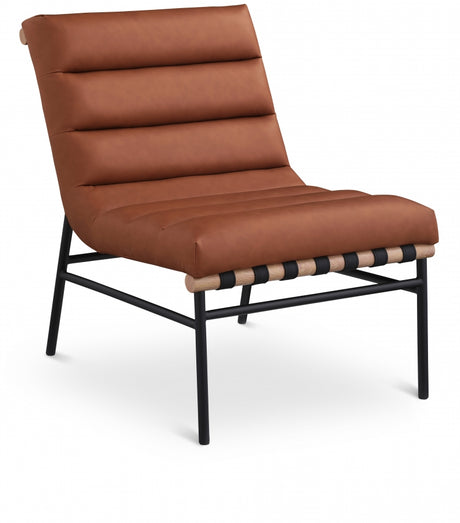 Cognac Burke Faux Leather Accent Chair - 411Cognac - Luna Furniture