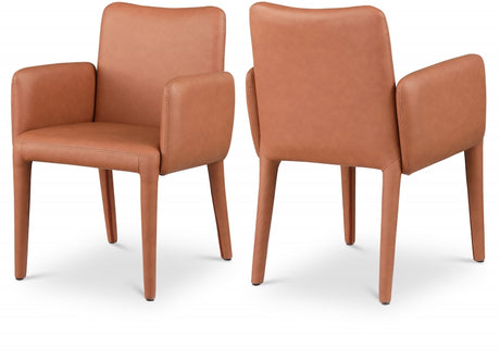 Cognac Pelle Faux Leather Dining Chair / Accent Chair - 711Cognac-C - Luna Furniture