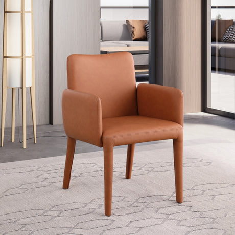 Cognac Pelle Faux Leather Dining Chair / Accent Chair - 711Cognac-C - Luna Furniture