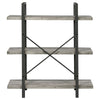 Cole 3-Shelf Bookcase Grey Driftwood and Gunmetal - 805815 - Luna Furniture