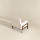 Cole Mid-Century Modern Solid Wood  Beige Velvet Lounge Chair - AFC00042 - Luna Furniture
