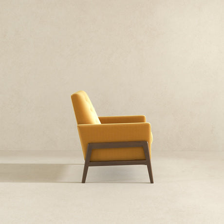 Stella Dark Yellow Velvet Solid Wood Lounge Chair from Midinmod - Luna Furniture