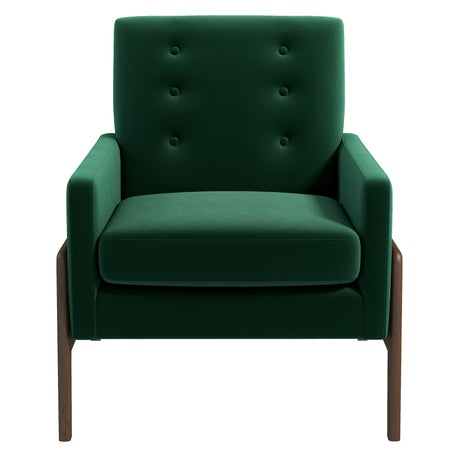 Stella Green Velvet Solid Wood Lounge Chair from Midinmod - Luna Furniture