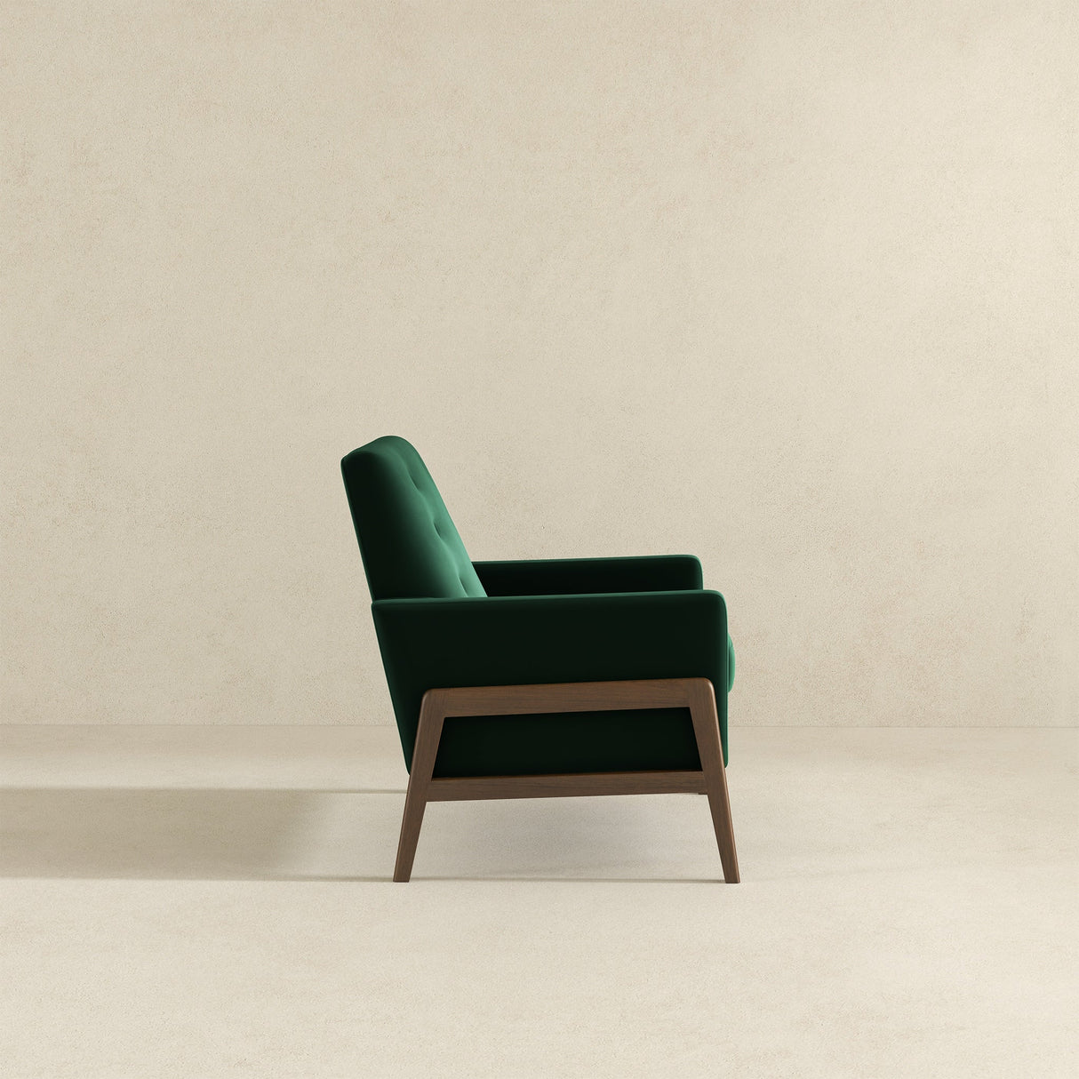 Stella Green Velvet Solid Wood Lounge Chair from Midinmod - Luna Furniture