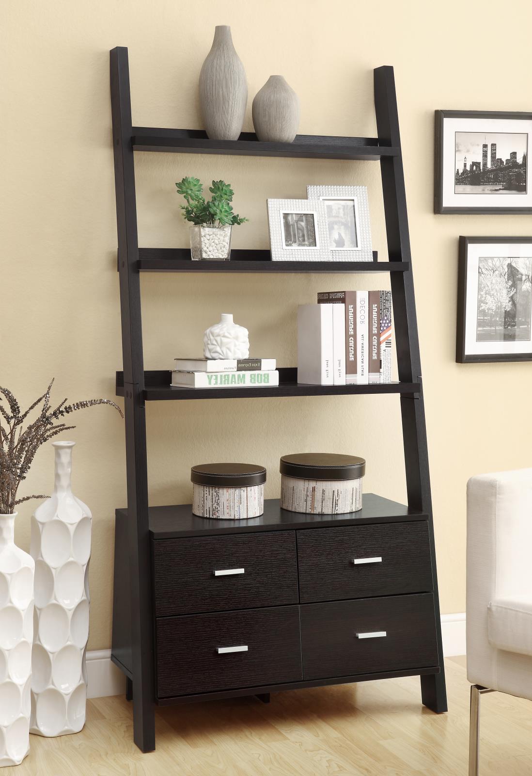 Colella Cappuccino 4-Drawer Storage Bookcase from Coaster - Luna Furniture