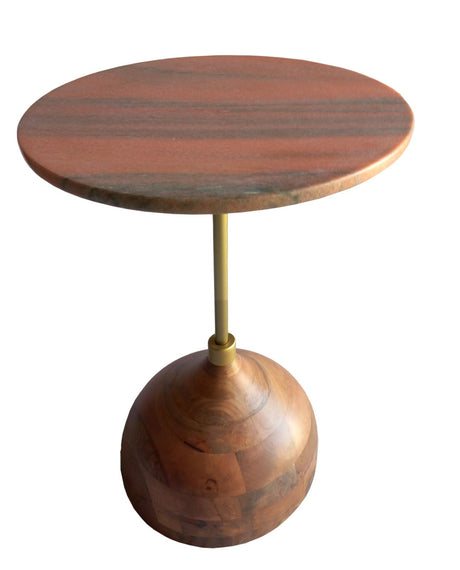 Colima Round Wood Top Side Table Peach - 930249 - Luna Furniture