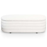 Collen Mid-Century Modern White Boucle Upholstered Storage Bench - AFC01920 - Luna Furniture