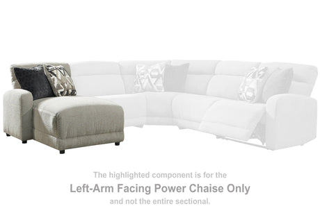 Colleyville Stone Left-Arm Facing Power Reclining Back Chaise from Ashley - Luna Furniture