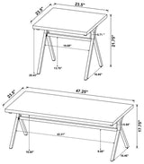 Colmar 3-piece Trestle Occasional Table Set Golden Oak and Gunmetal - 753424 - Luna Furniture