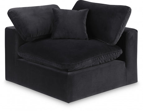 Comfy Velvet Corner Chair Black - 189Black-Corner - Luna Furniture