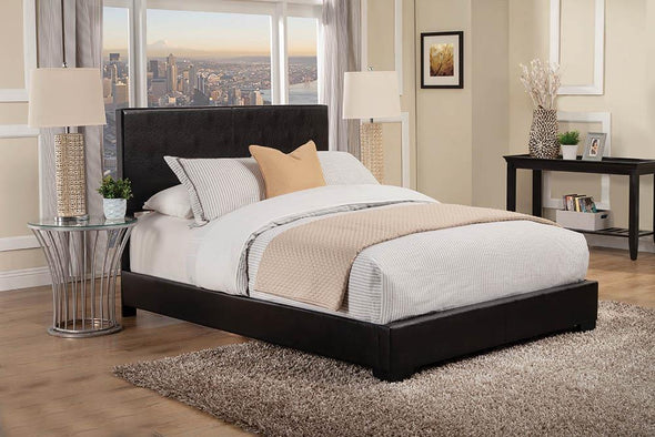 Conner Full Upholstered Panel Bed Black - 300260F - Luna Furniture