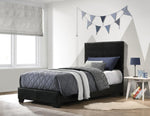Conner Twin Upholstered Panel Bed Black - 300260T - Luna Furniture