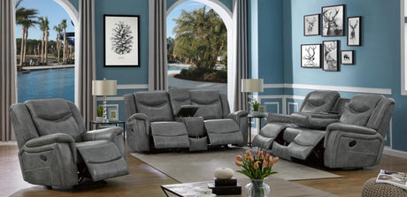 Conrad 3-piece Living Room Set Grey - 650354-S3 - Luna Furniture