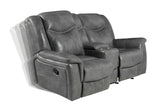 Conrad Gray Upholstered Motion Loveseat Cool from Coaster - Luna Furniture