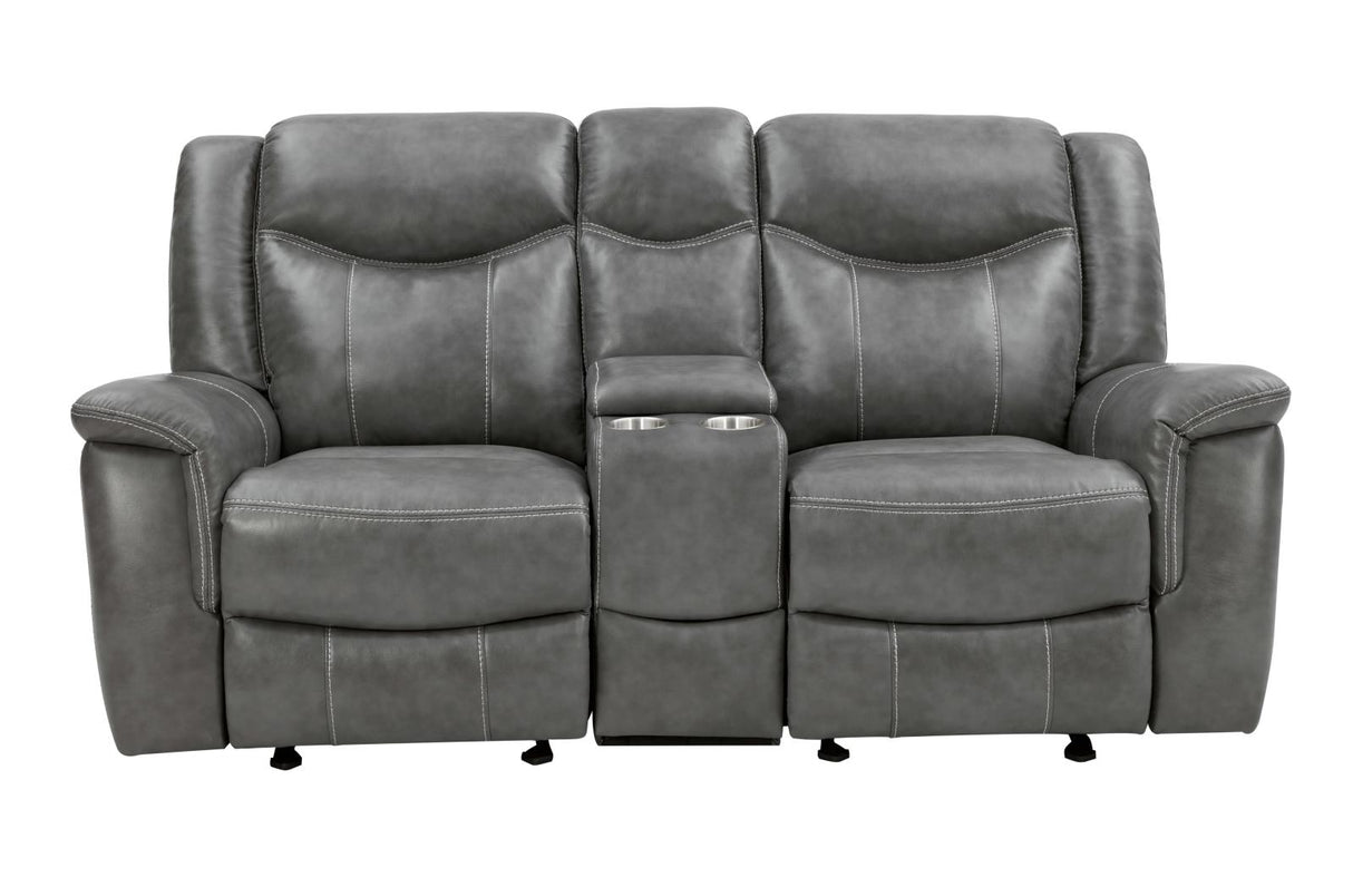 Conrad Gray Upholstered Motion Loveseat Cool from Coaster - Luna Furniture