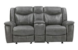 Conrad Gray Upholstered Motion Loveseat Cool from Coaster - Luna Furniture