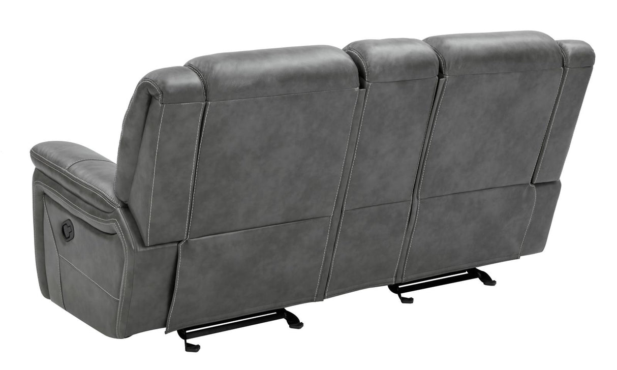 Conrad Gray Upholstered Motion Loveseat Cool from Coaster - Luna Furniture