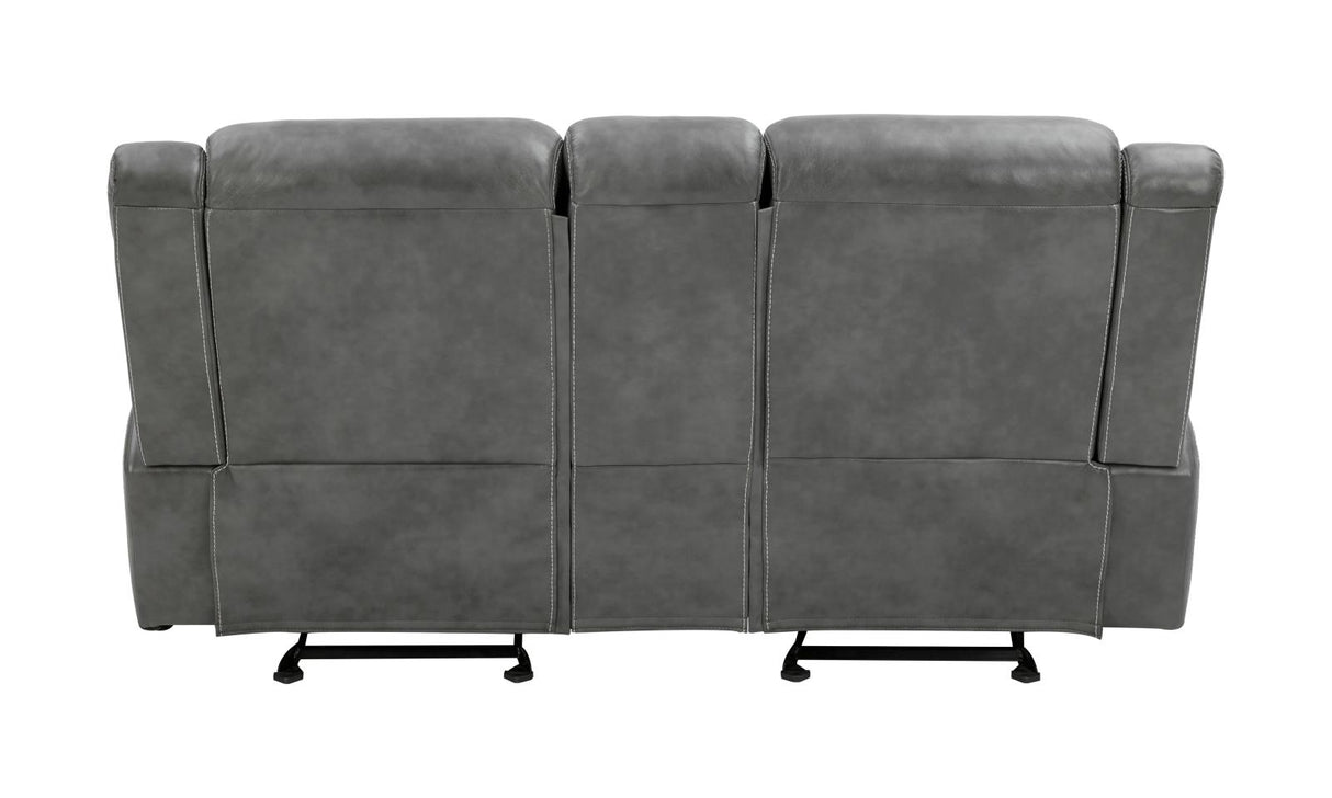 Conrad Gray Upholstered Motion Loveseat Cool from Coaster - Luna Furniture