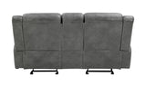Conrad Gray Upholstered Motion Loveseat Cool from Coaster - Luna Furniture