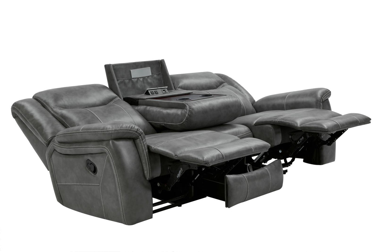 Conrad Cool Gray Upholstered Motion Sofa from Coaster - Luna Furniture