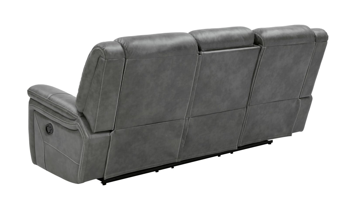 Conrad Cool Gray Upholstered Motion Sofa from Coaster - Luna Furniture