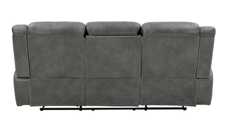 Conrad Cool Gray Upholstered Motion Sofa from Coaster - Luna Furniture