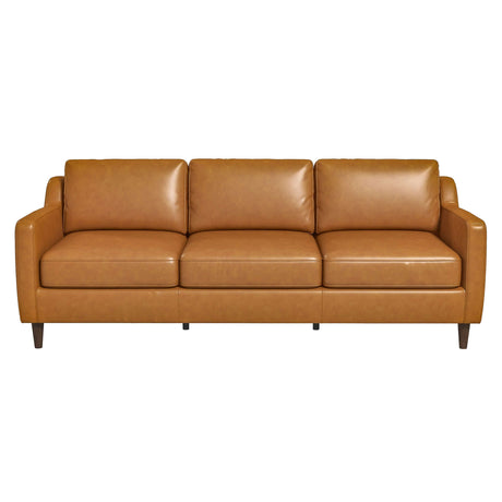 Cooper Mid Century Modern Tan Leather Sofa - AFC00119 - Luna Furniture