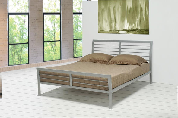 Cooper Queen Metal Bed Silver - 300201Q - Luna Furniture