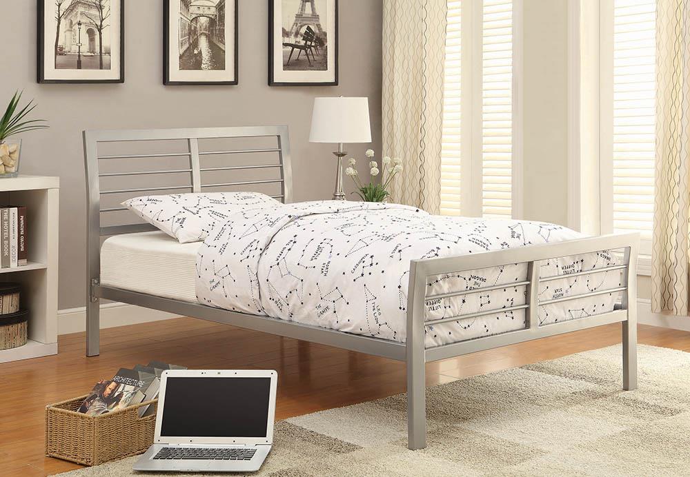 Cooper Twin Metal Bed Silver - 300201T - Luna Furniture