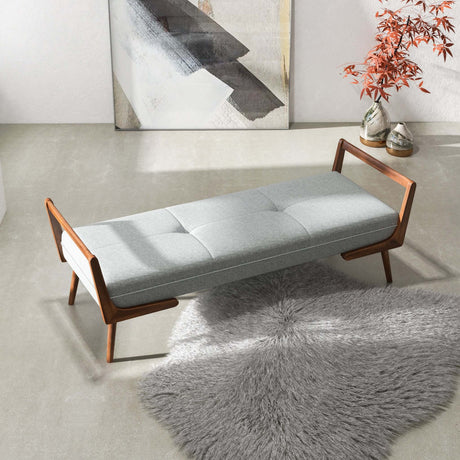 Cora Grey Fabric Bench from Midinmod - Luna Furniture