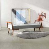 Cora Mid Century Modern Grey Fabric Bench - AFC00369 - Luna Furniture