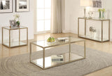 Cora Sofa Table with Mirror Shelf Chocolate Chrome - 705239 - Luna Furniture