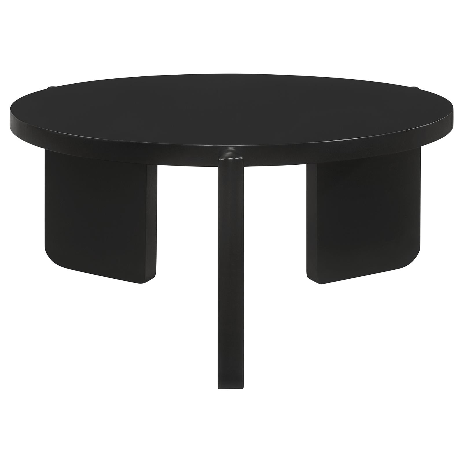 Cordova Black Round Solid Wood Coffee Table from Coaster - Luna Furniture