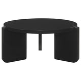 Cordova Black Round Solid Wood Coffee Table from Coaster - Luna Furniture