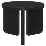 Cordova Black Round Solid Wood End Table from Coaster - Luna Furniture