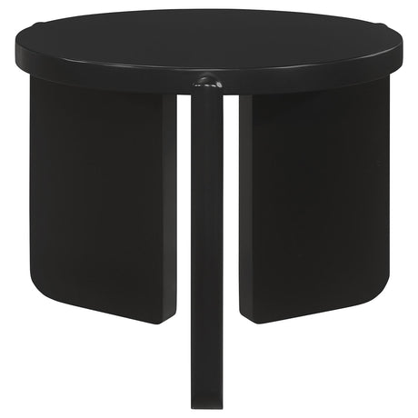 Cordova Round Solid Wood End Table Black - 709677 - Luna Furniture
