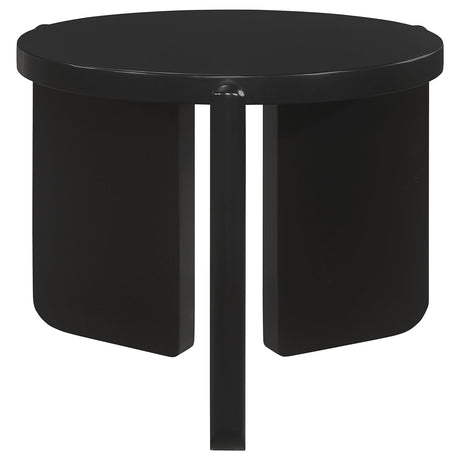 Cordova Black Round Solid Wood End Table from Coaster - Luna Furniture