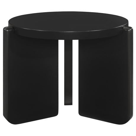 Cordova Black Round Solid Wood End Table from Coaster - Luna Furniture
