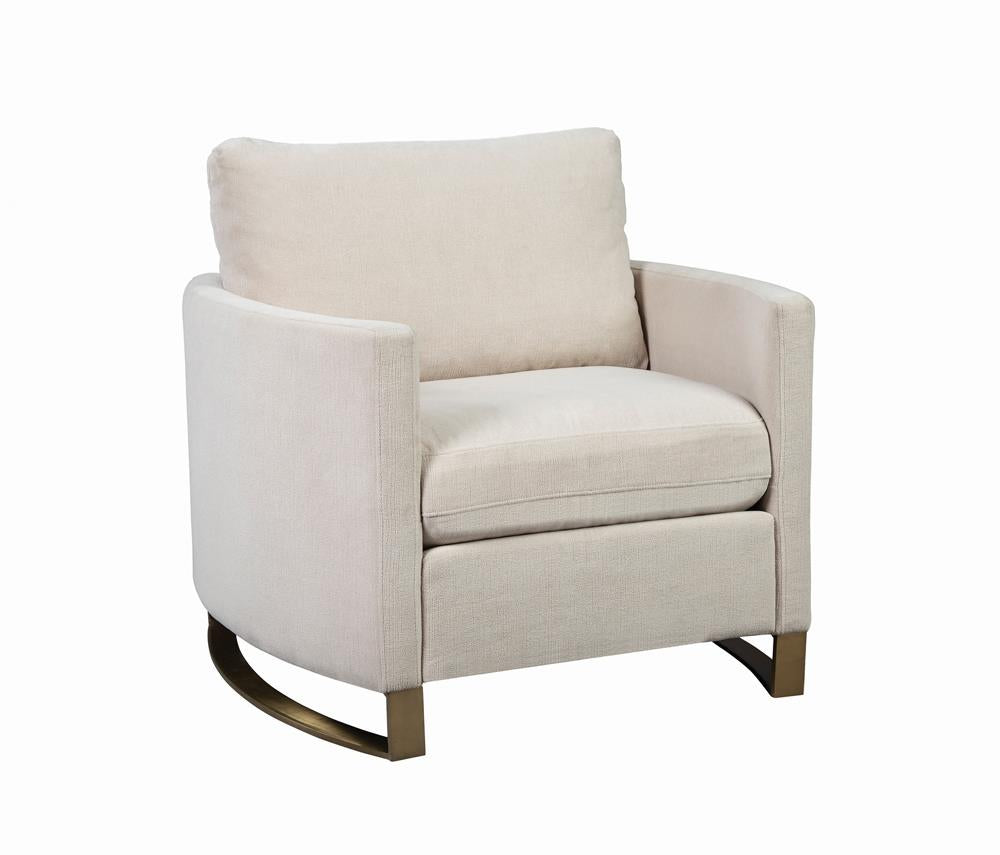 Corliss Beige Upholstered Arched Arms Chair from Coaster - Luna Furniture