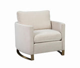 Corliss Beige Upholstered Arched Arms Chair from Coaster - Luna Furniture